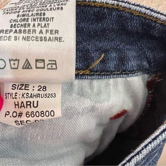 Joe's Jeans Medium Blue Haru Distressed Mid Rise Skinny Jeans Womens Size 28W - Picture 6 of 8